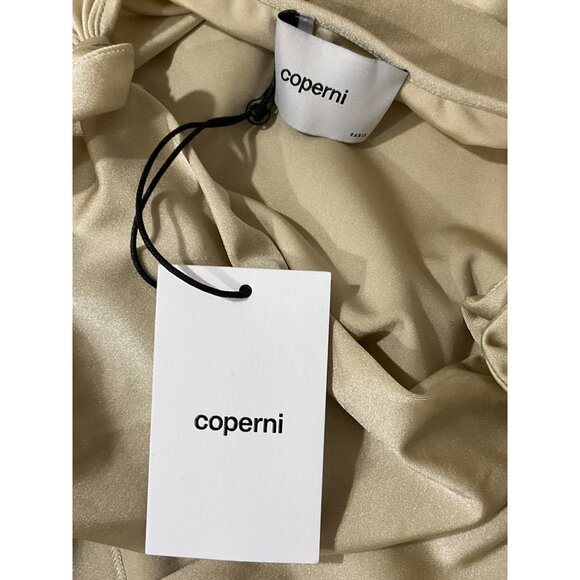 Coperni Gold Asymmetrical Gown with Slit - Picture 8 of 16